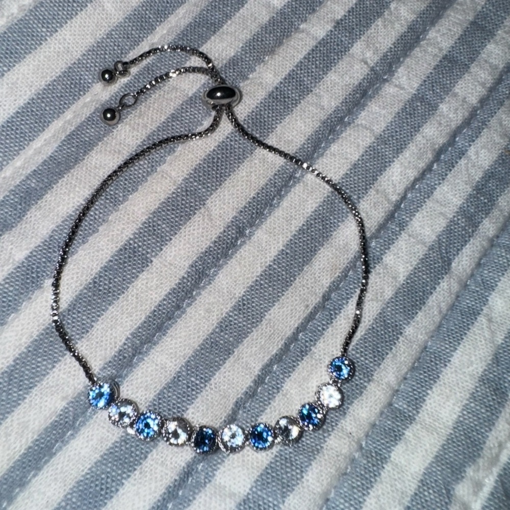 Dazzling Silver and Blue Bracelet